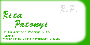 rita patonyi business card